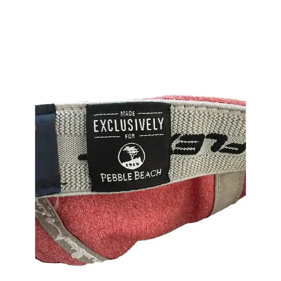 FLEXFIT Men's Pink PEBBLE BEACH Adjustable Baseball Cap Size S-M - Picture 5 of 6